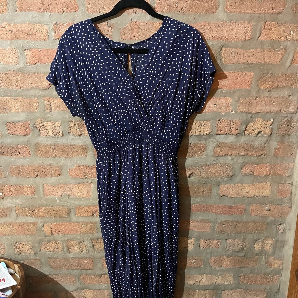 Blue polka dot jumpsuit